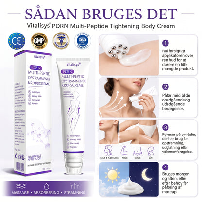 💎 Vitalisys ® PDRN Multi-Peptid Massage Kropsrullecreme - Anti-aldring, fugtgivende, hudstramning og løft, genopretter hudens tilstand, jævner hudtonen, behandling af akne og mørke pletter, fjerner vorter samt lindrer mod rødme og psoriasis.