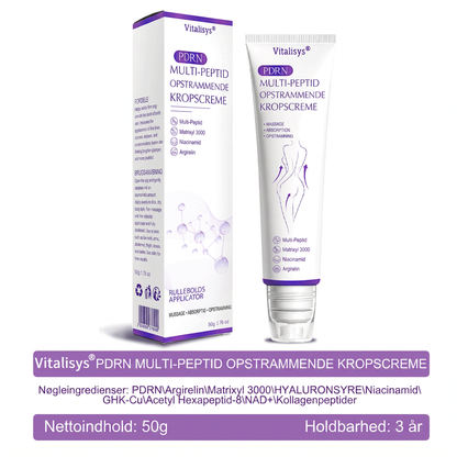 💎 Vitalisys ® PDRN Multi-Peptid Massage Kropsrullecreme - Anti-aldring, fugtgivende, hudstramning og løft, genopretter hudens tilstand, jævner hudtonen, behandling af akne og mørke pletter, fjerner vorter samt lindrer mod rødme og psoriasis.