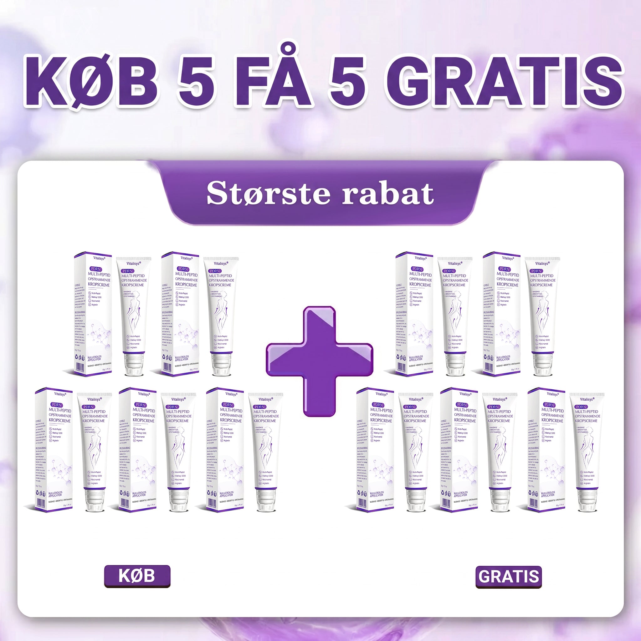10 bokse — Køb 5 få 5 gratis